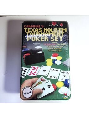 Cardinals Texas Holdem Tournament Poker Set New Factory Sealed in Metal Tin 2003